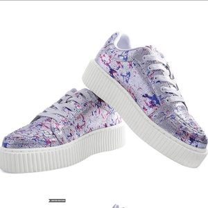 BNIB TUK Slvr/Multi Paint Splash Casbah Creeper